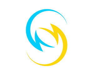 Obraz premium S Letter with two electrical symbol