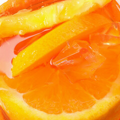 Glass of aperol spritz cocktail, close up. Summer drink