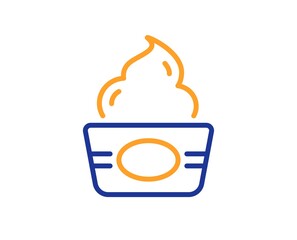 Ice cream cup line icon. Vanilla sundae sign. Frozen yogurt dessert symbol. Colorful thin line outline concept. Linear style ice cream icon. Editable stroke. Vector