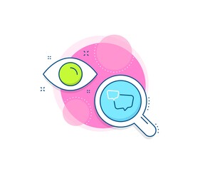 Chat sign. Research complex icon. Speech bubble line icon. Social media message symbol. Analytics or analysis banner. Speech bubble sign. Vector