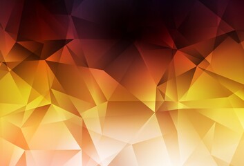 Dark Orange vector triangle mosaic template. Shining polygonal illustration, which consist of triangles. Pattern for a brand book's backdrop.