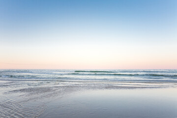 The ocean and waves at sunset