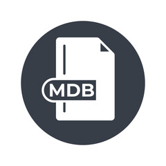 MDB File Format Icon. MDB extension filled icon.