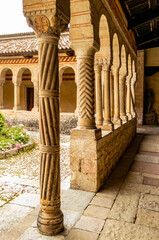 View on the cloister of the Cistercian abbey of Santa Maria di Follina in Follina, Treviso - Italy