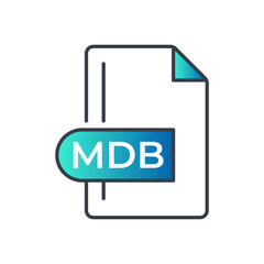 MDB File Format Icon. MDB extension gradiant icon.