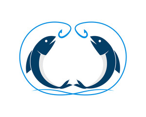 Two fishing rod form a love