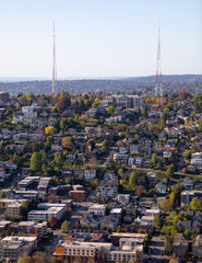 Seattle's Telegraph Hill as seen from the Space Needle in Washington