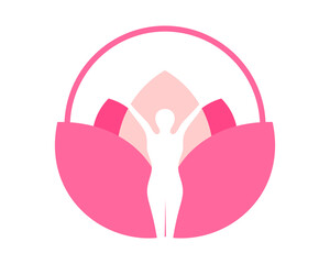 Beauty lotus with pink circle