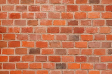 Old red brick wall texture background. Civil and industrial construction.