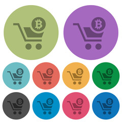 Checkout with Bitcoin cart color darker flat icons