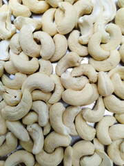 cashew nuts as a background, topview