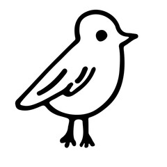 Doodle bird. Hand made style. Bird icon. Bird on a white background. Symbol.