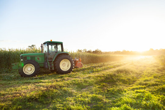 Tractor Harvesting Forage Crop