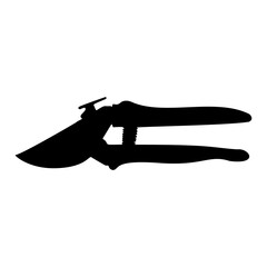 Pruning shears for pruning branches and shrubs. Pruning shears for agriculture. Vector image.
