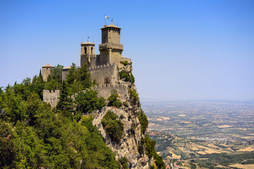 Fototapeta na wymiar Old Fortress in the Republic of San Marino