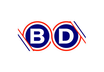 Initial Monogram Letter B D Logo Design Vector Template. B D Letter Logo Design