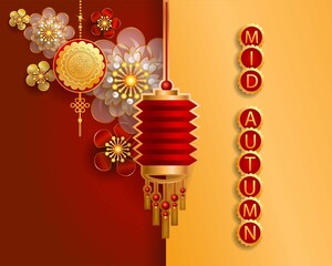 Naklejka premium Mid autumn festival / Chinese festival / Vector illustration