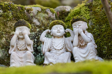 Jizo Buddhist statues at Daisho-in Temple, Miyajima, Japan - Daishoin Temple is known as the temple...