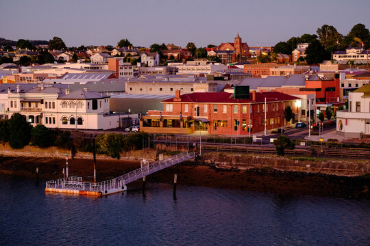 Houses of Devonport, Tasmania shot from the Harbour