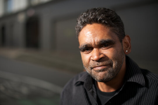 Young Aboriginal Man Looking at Camera