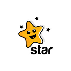 illustration logo vector graphic of funny smiling stars, good for children's community logos