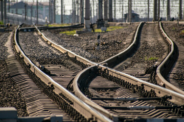 Obraz premium Fork of the railway at the sorting.