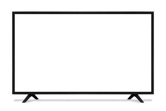 blank screen uhd smart tv monitor isolated on white