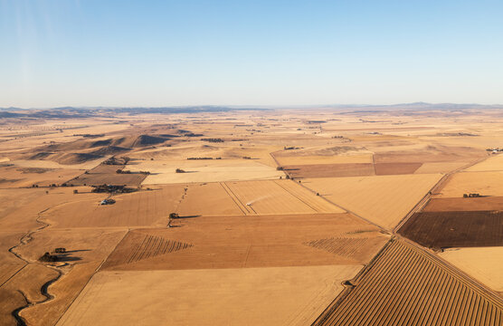 aerial view of farmland in summer
