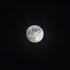 Full moon in the night sky