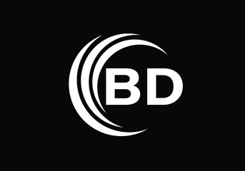 Initial Monogram Letter B D Logo Design Vector Template. B D Letter Logo Design