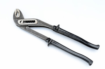 water pump pliers on white background