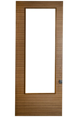 Wooden door with blank mirror on closet