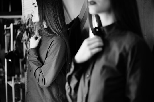 Woman in a fitting room