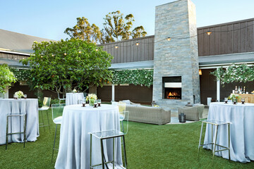 Event set up for a wedding reception