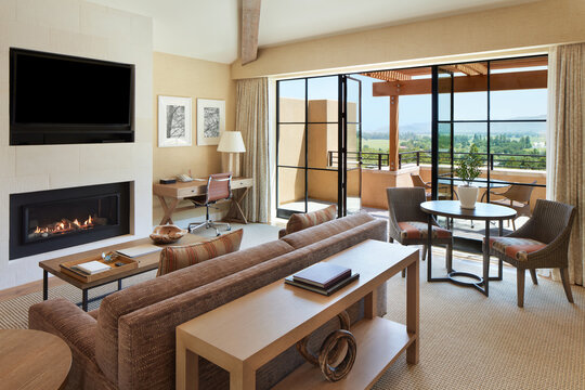 Luxury hotel room suite in Napa Valley, CA