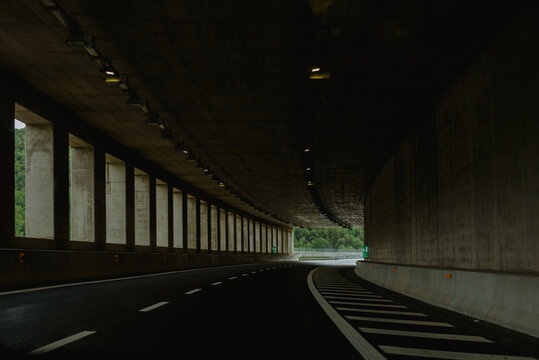 Driving through a tunnel