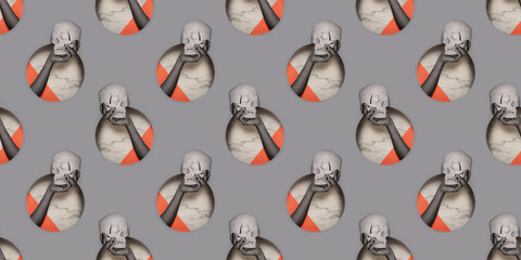 Hand holding an skull