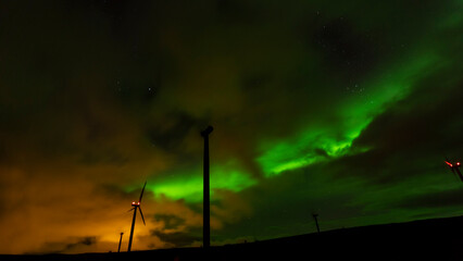 Polarlichter über Havoysund, Finnmark, Norwegen
