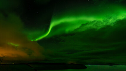 Polarlichter &uuml;ber Havoysund, Finnmark, Norwegen