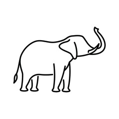 Elephant vector icon. Wild animal. African, Indian, Asian fauna. 