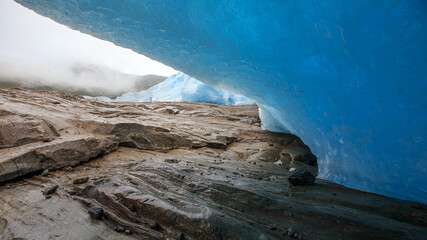 Under the blue ice of Glacier Svartisen