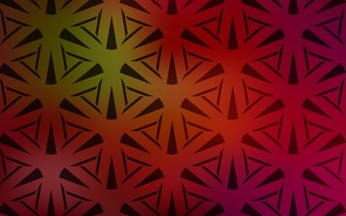 Dark Green, Red vector backdrop with lines, triangles. Abstract gradient illustration with triangles. Template for wallpapers.