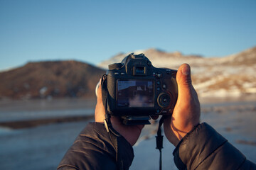 camera in the photographer hand