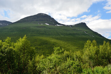 deep panoramic arctic summer mountain and wilderness landscape