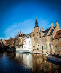Naklejka na ściany i meble canal in bruges belgium