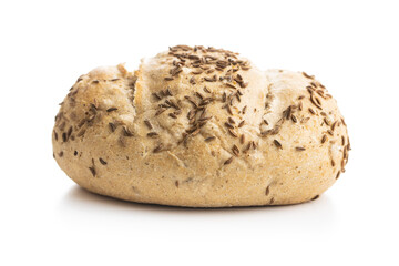 Wholegrain buns isolated on white background.