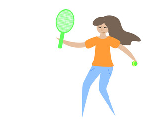 Obraz na płótnie Canvas player , Girl with a badminton racket