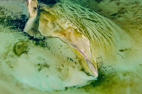 shallow coastline from above
