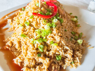 Arroz Chaufa authentic and traditional Peruvian dish.