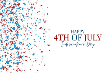 Happy 4th of July banner. USA national holiday - Independence Day. Simple lettering. Vector illustration.